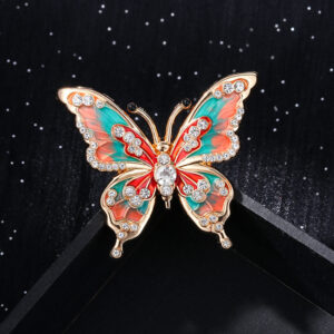Enamel painted butterfly brooch