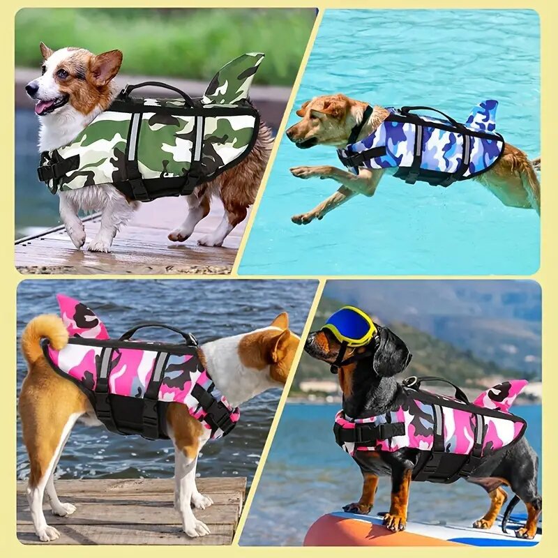 Dog Life Jacket Lightweight Adjustable Velcro Medium to Large Dog Swimwear - Image 4