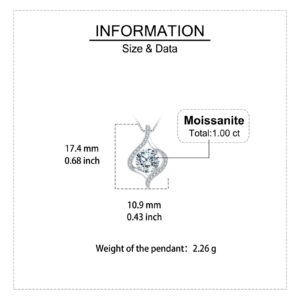 925 Sterling Silver Elegant Moissanite Pendant Necklace With Twisted Design And Sparkling Accents