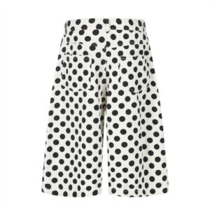 Color blocked polka dot loose straight shorts