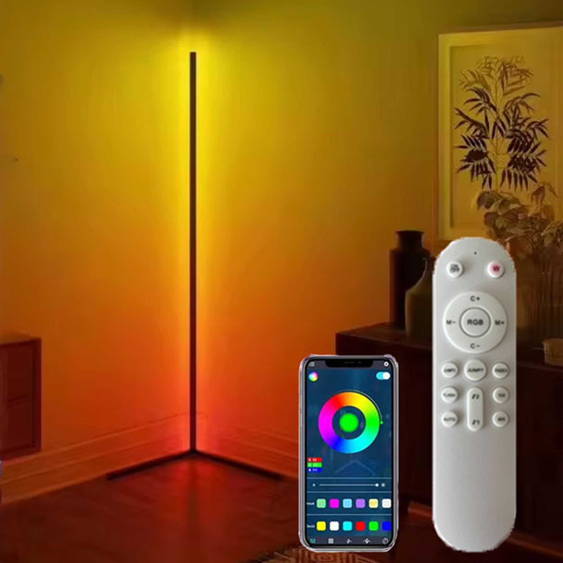 RGB floor mounted lamp post remote control APP control