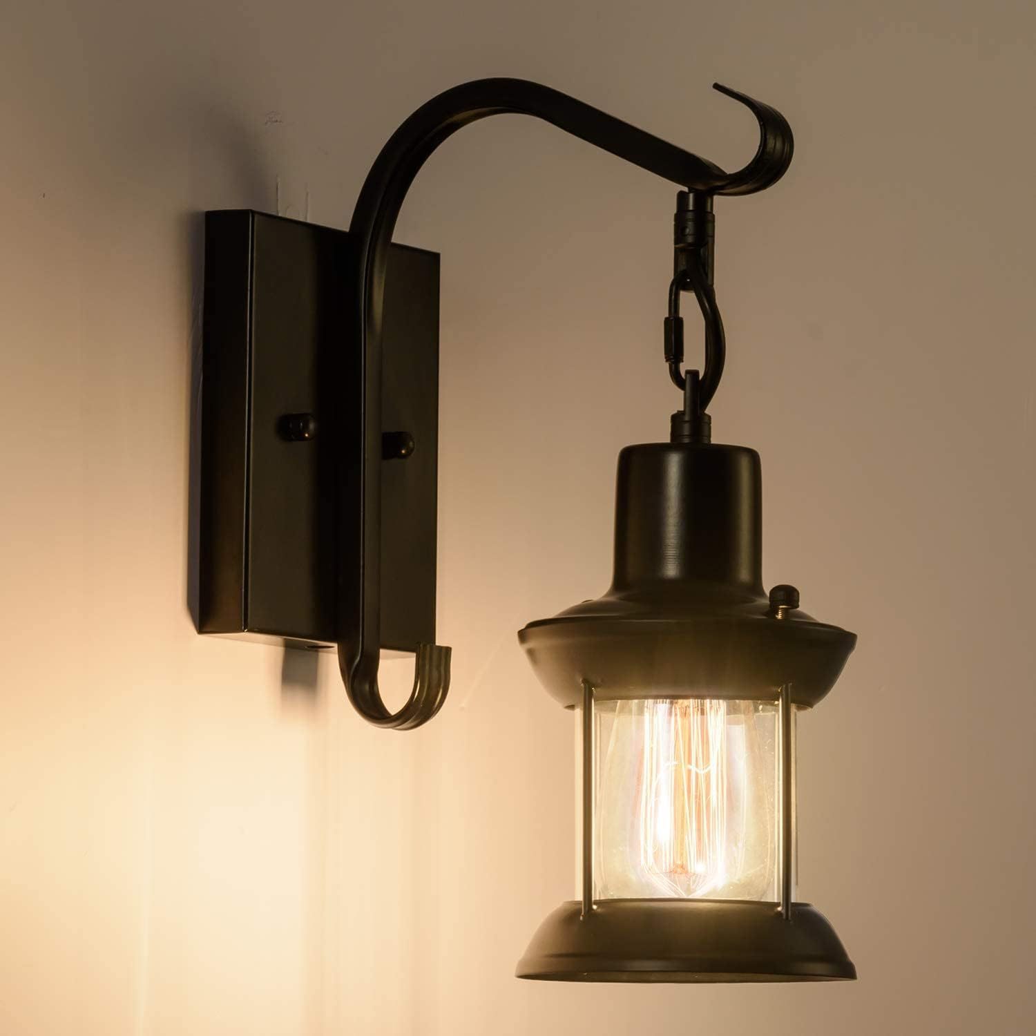 Wall Lamp Bedside Modern Indoor Wall Light with Switch American Vintage Style for Restaurant, Bedroom, Staircase, Villa Lighting - Image 10