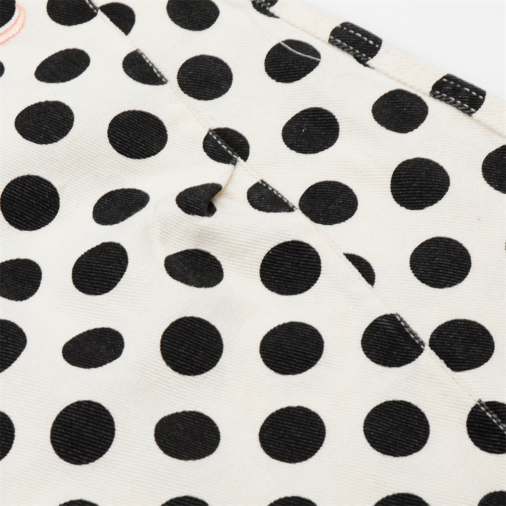 Color blocked polka dot loose straight shorts - Image 4