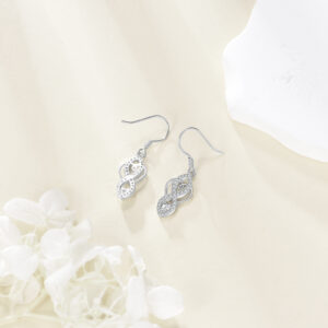 Celtic Knot Earrings 925 Sterling Silver Infinity Dangle Drop Earrings Irish Celtic Jewelry Gifts for Women