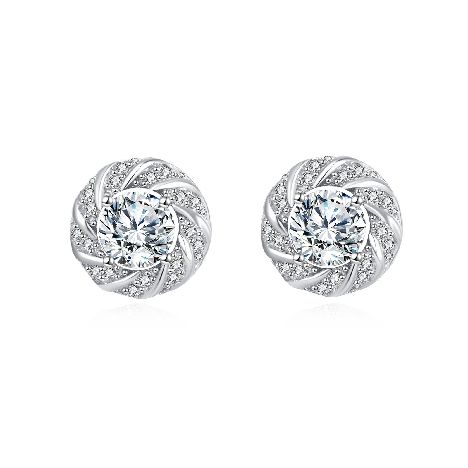 925 Sterling Silver Elegant Floral Moissanite Stud Earrings: Luxury Jewelry Gift - Image 2