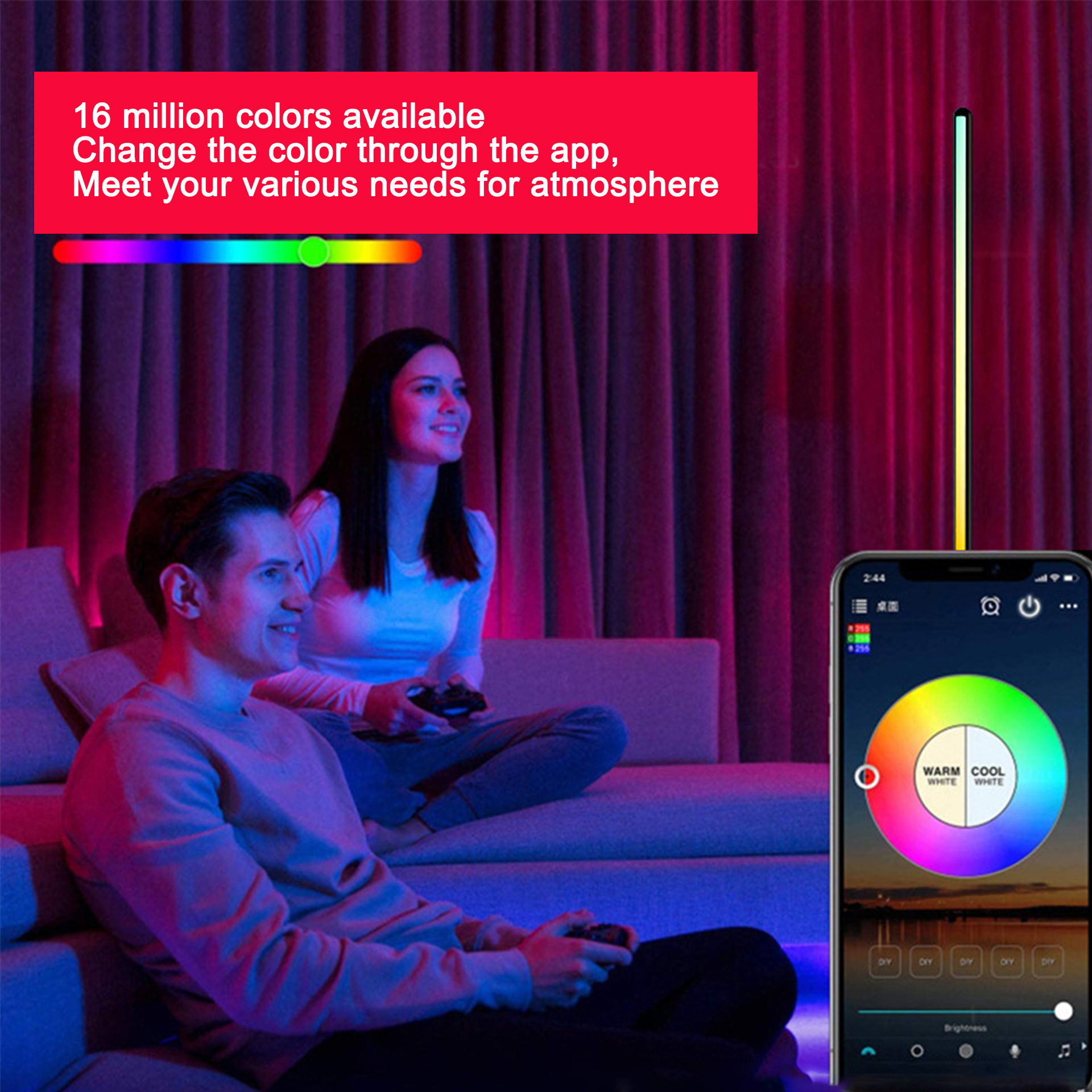 RGB floor mounted lamp post remote control APP control - Image 3