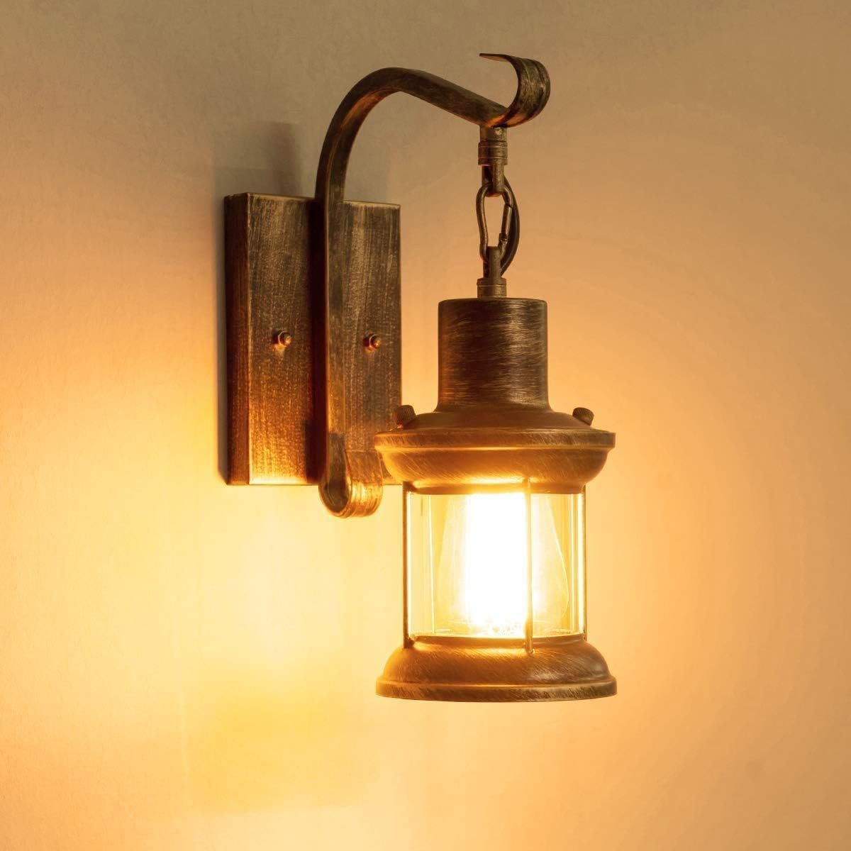 Wall Lamp Bedside Modern Indoor Wall Light with Switch American Vintage Style for Restaurant, Bedroom, Staircase, Villa Lighting - Image 2