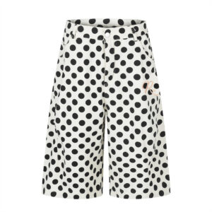 Color blocked polka dot loose straight shorts
