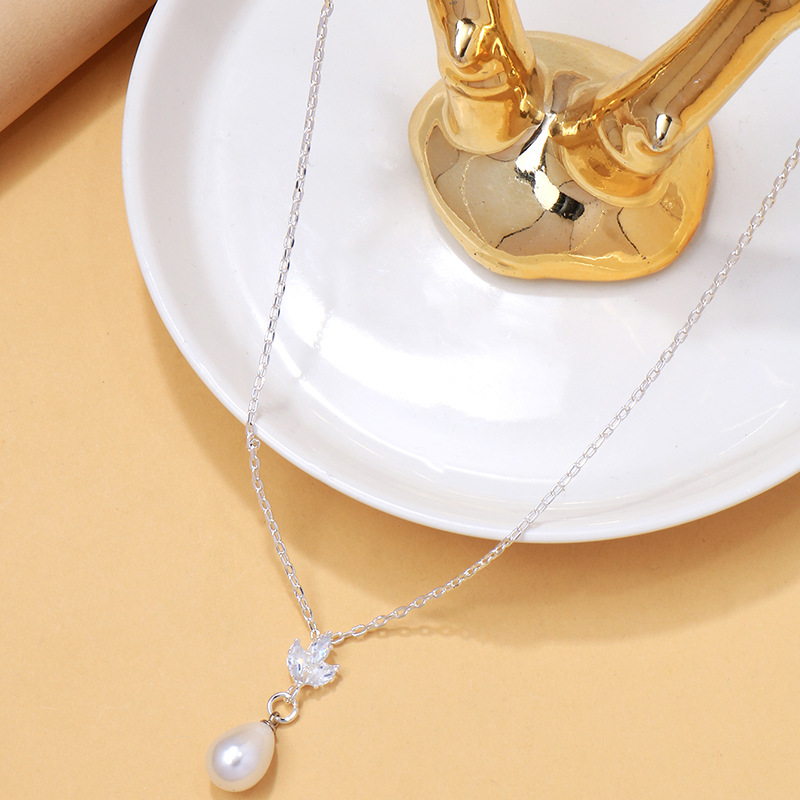 Pearl zircon collarbone chain - Image 7