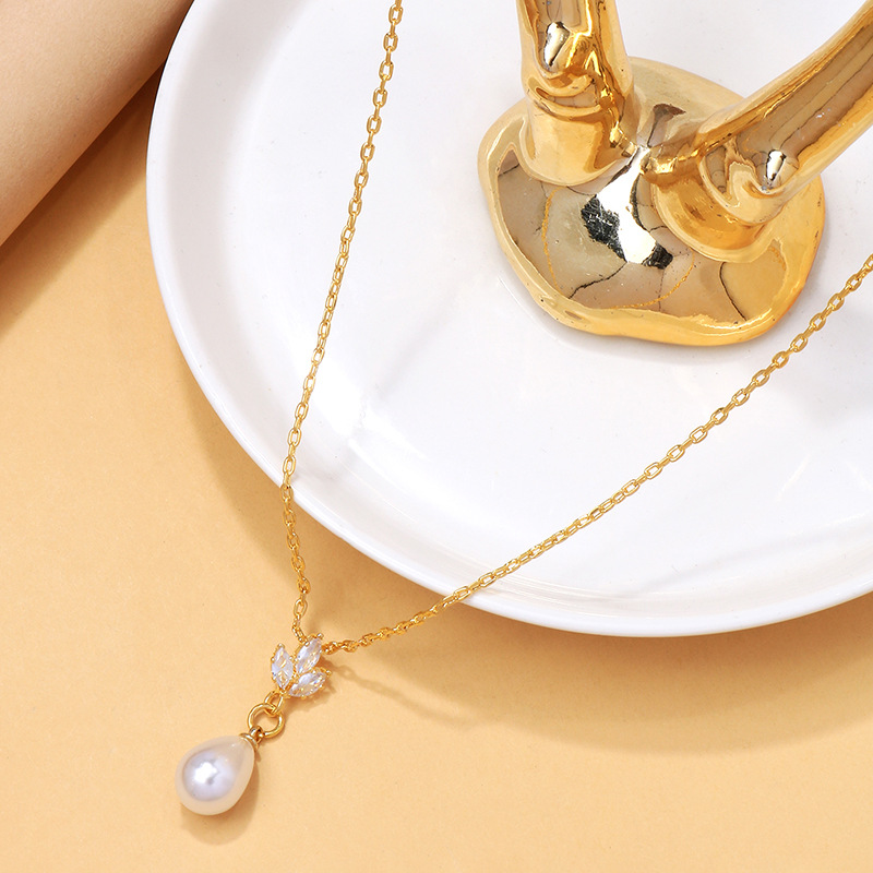 Pearl zircon collarbone chain - Image 6