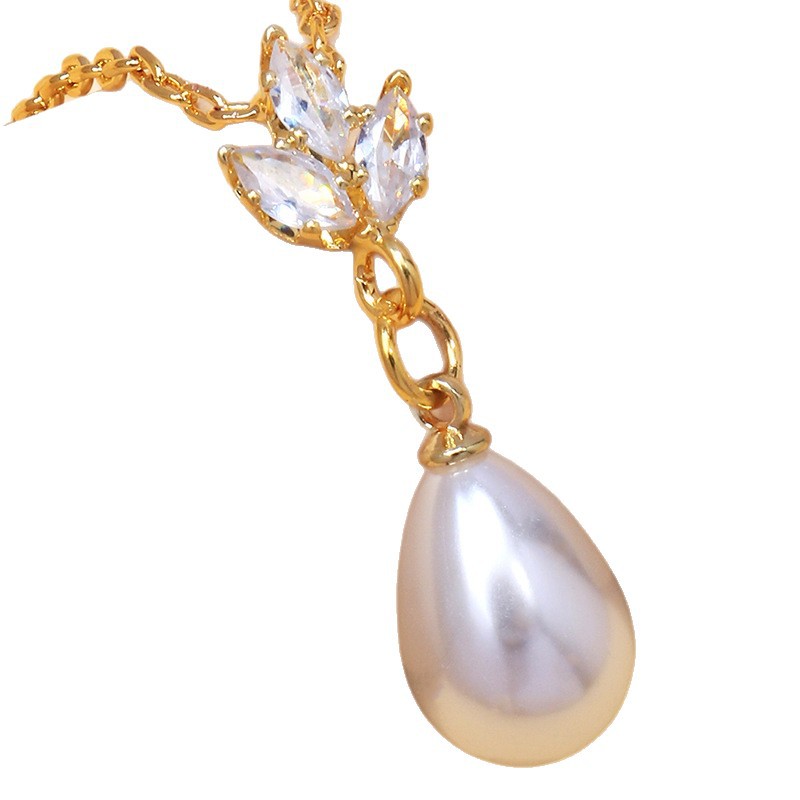 Pearl zircon collarbone chain - Image 5