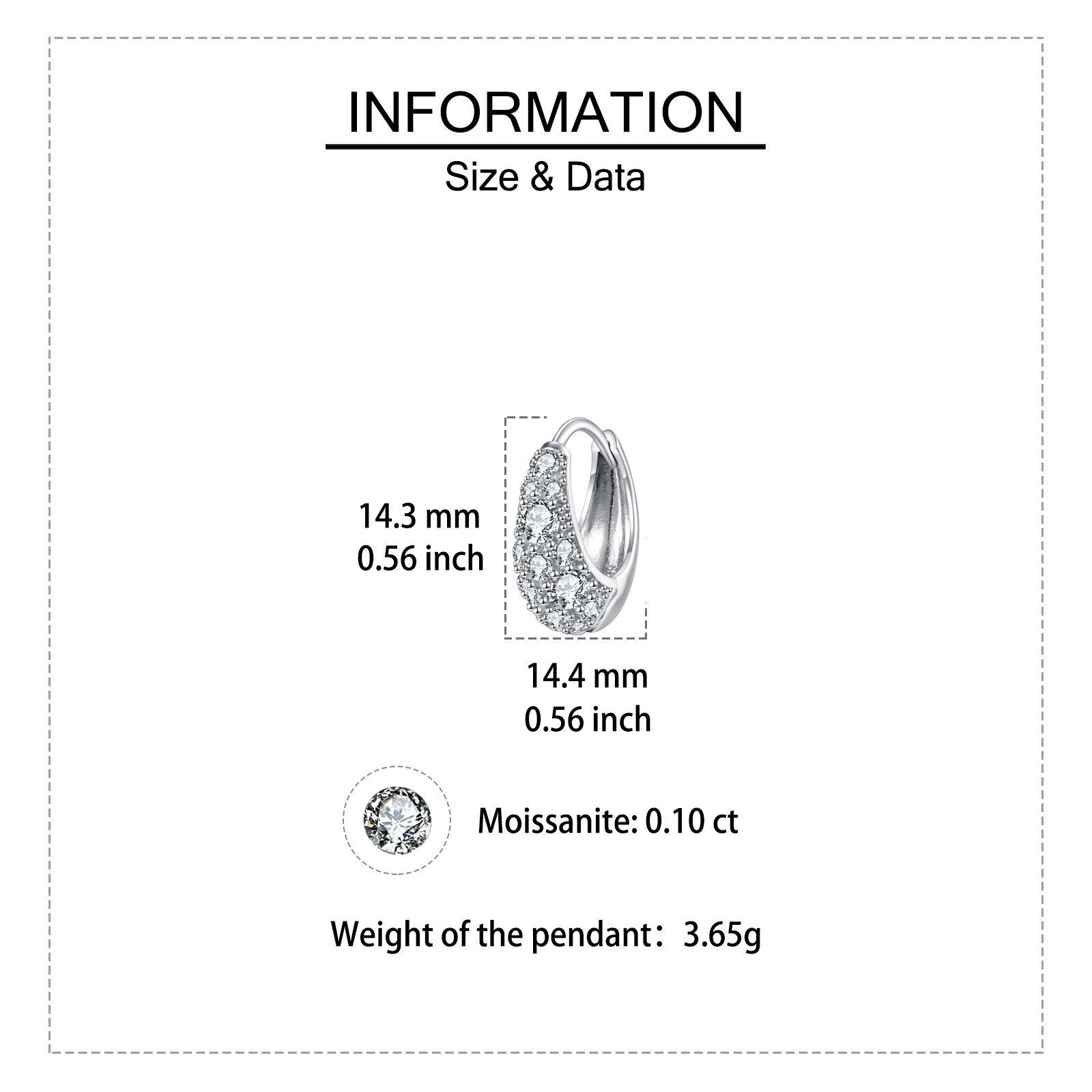 925 Sterling Silver Elegant Moissanite Floral Hoop Earrings In Plated with White Gold - Image 4