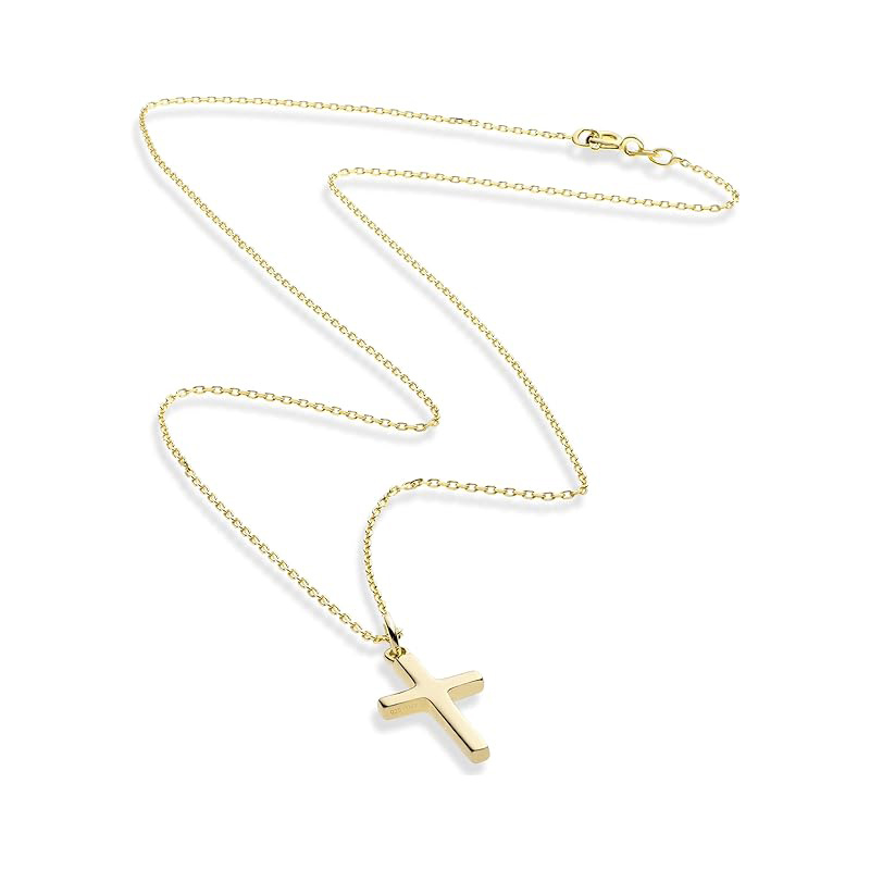 14K Gold Plated Small Cross Pendant Necklace - Image 4