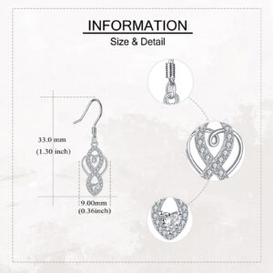 Celtic Knot Earrings 925 Sterling Silver Infinity Dangle Drop Earrings Irish Celtic Jewelry Gifts for Women