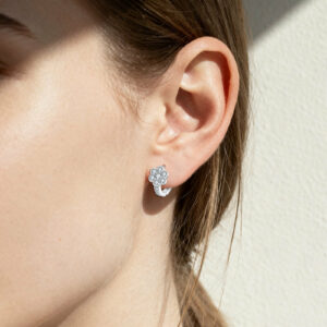 925 Sterling Silver Luxury Silver Floral Moissanite Earrings