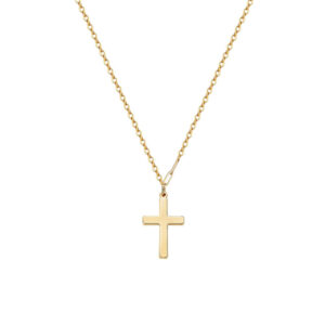 14K Gold Plated Small Cross Pendant Necklace