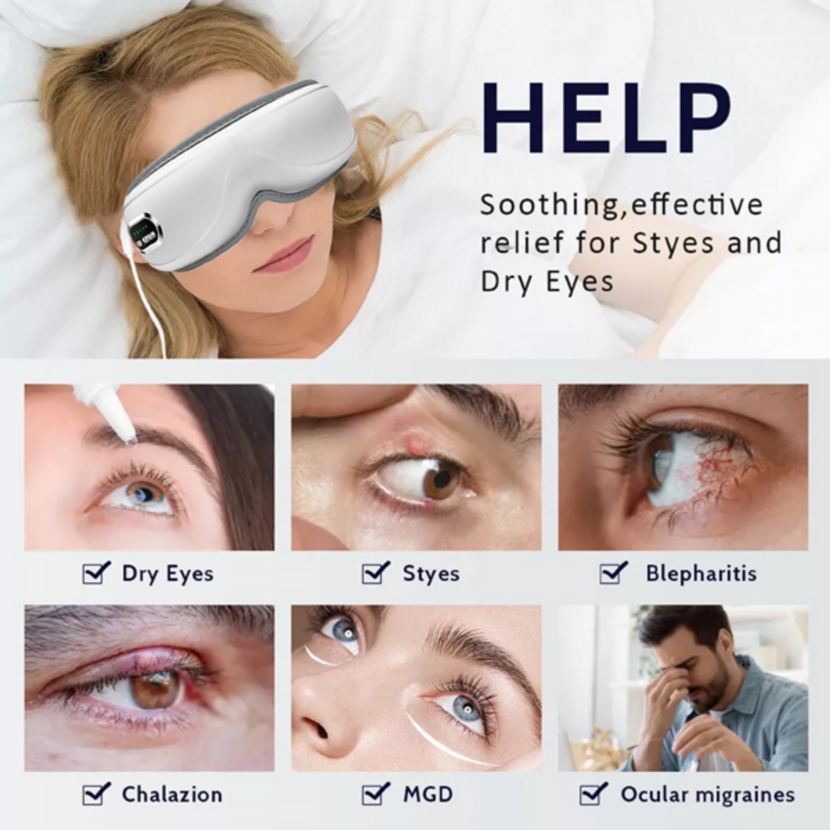 Steam Therapy Mask Smart Hot Steam Eye Mask For Dark Circles Puffiness Dry Eyes - Image 9