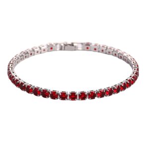 Sparkling Tennis Chain Bracelet, 14K Gold Plated Cubic Zirconia Wristband, Dainty Unisex Jewelry For Wedding, Party & Daily Wear
