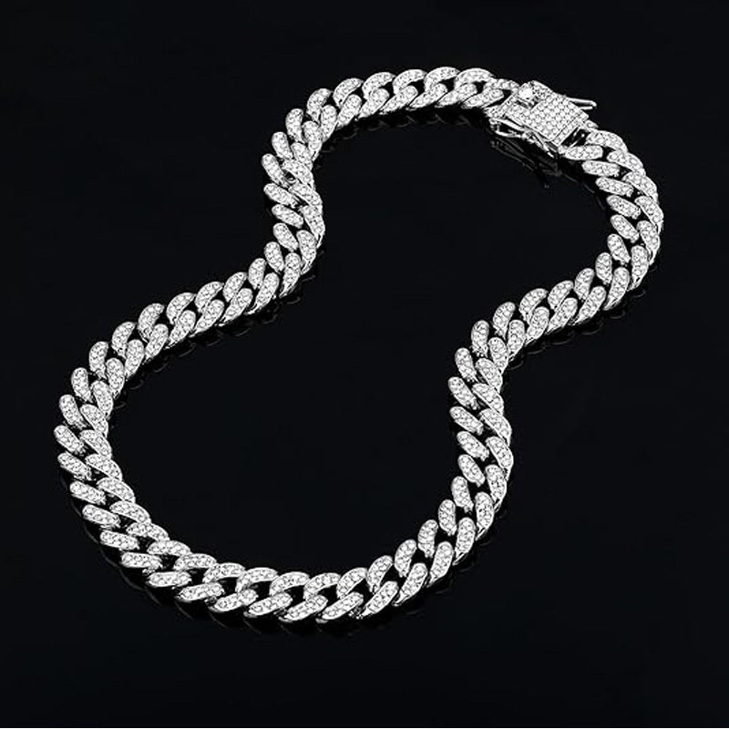 13mm Width Football Pendant Necklace,Cuban Link Chain With Bling Football Charm, Hip Hop Jewelry For Men & Women, Perfect For Sports Fans & Rapper Style - Image 4