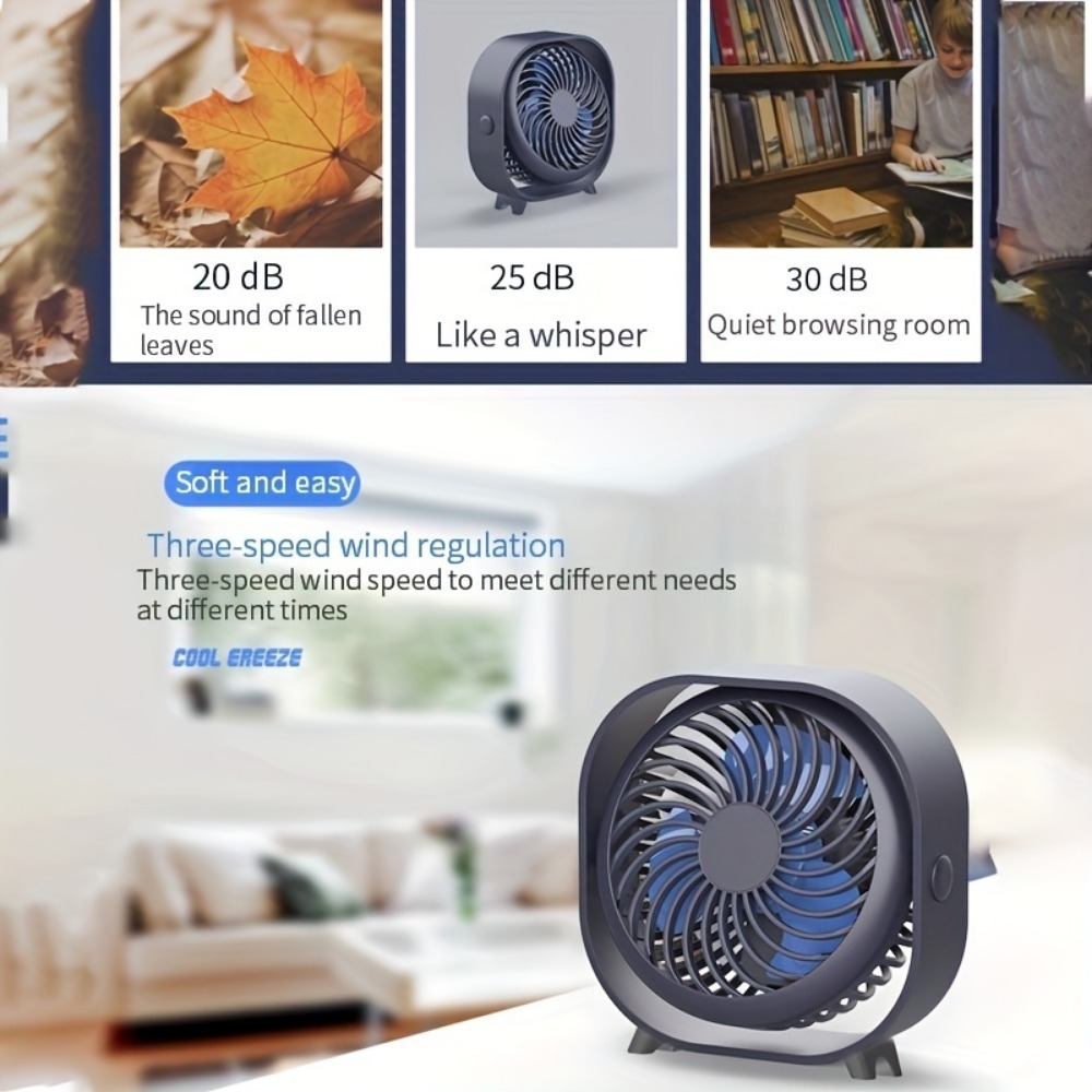 New Desktop Small Fan Rechargeable Desktop Fan Portable Office Student Dormitory Home Mini Fan Mute - Image 5
