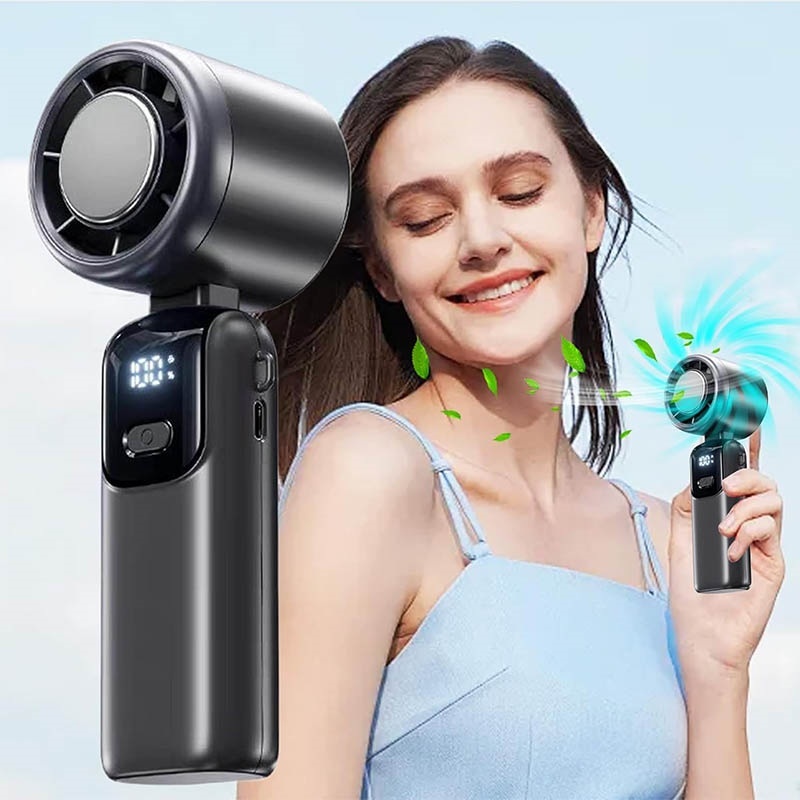Portable Handheld Cooling Ice Fan Mini Turbo Fans Rechargeable Personal Fans - Image 4