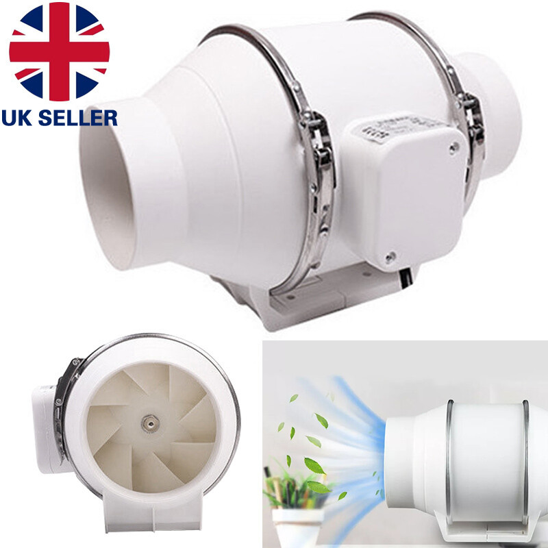 1o0mm 4Inch Diameter Inline Extractor Fan Bathroom Shower Ceiling Loft Mount. No Remote Control