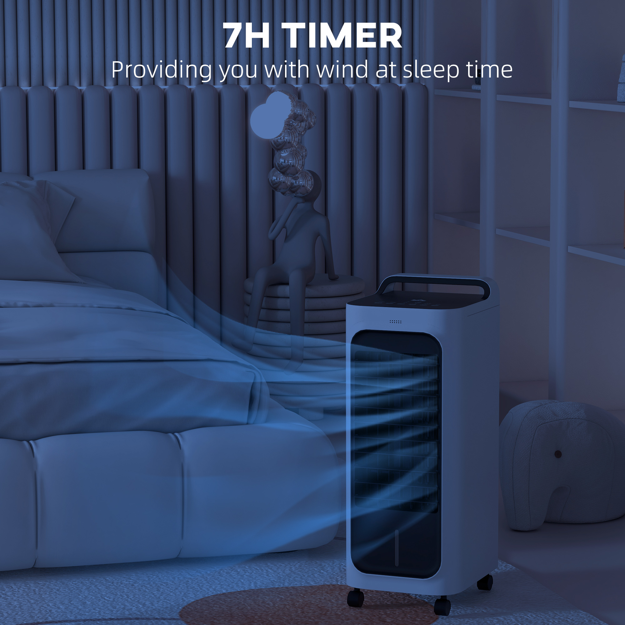 Room Air Cooler with Ice Packs, Ice Cooling Fan Water Humidifier Unit with Remote, Timer, Oscillating - Image 8