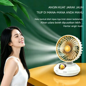 Shaking Head Fan White Li-On Rechargeable