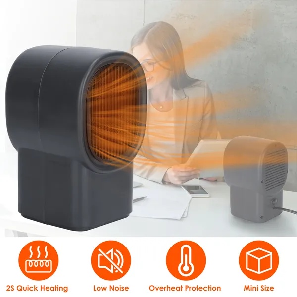500W Portable Electric Space Heater Mini Desktop Fan Heater - Image 3