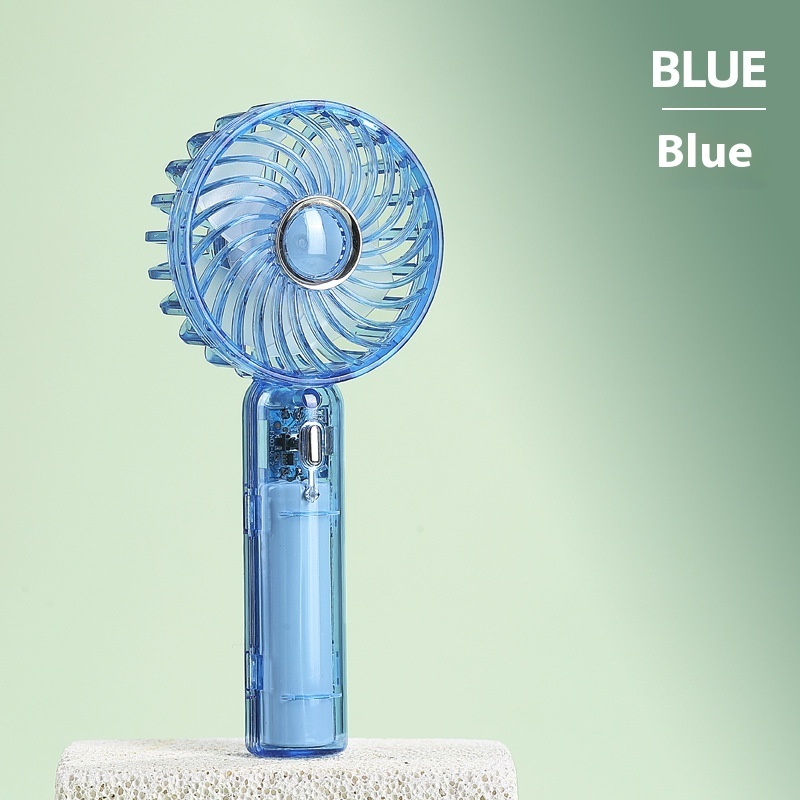 Transparent Handheld Fan The Third Gear Mute With Base - Image 5