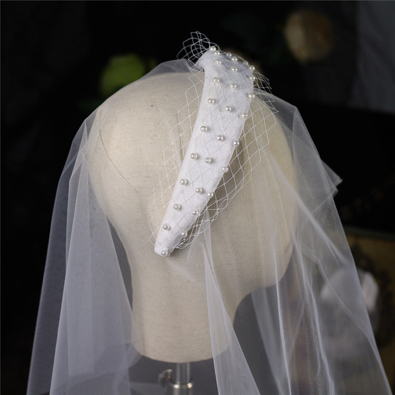 Bride Elegant Thick Flannel Style Hair Band Net Yarn - Image 5