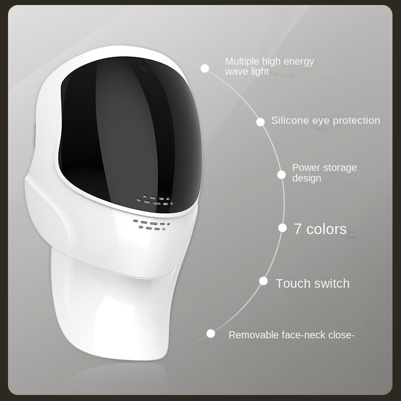 Photon Skin Rejuvenation Device with Color Light, Neck & Face Mask, LED Beauty Device, Facial Mask, Skin Renewal, Portable Beauty Device - Image 2