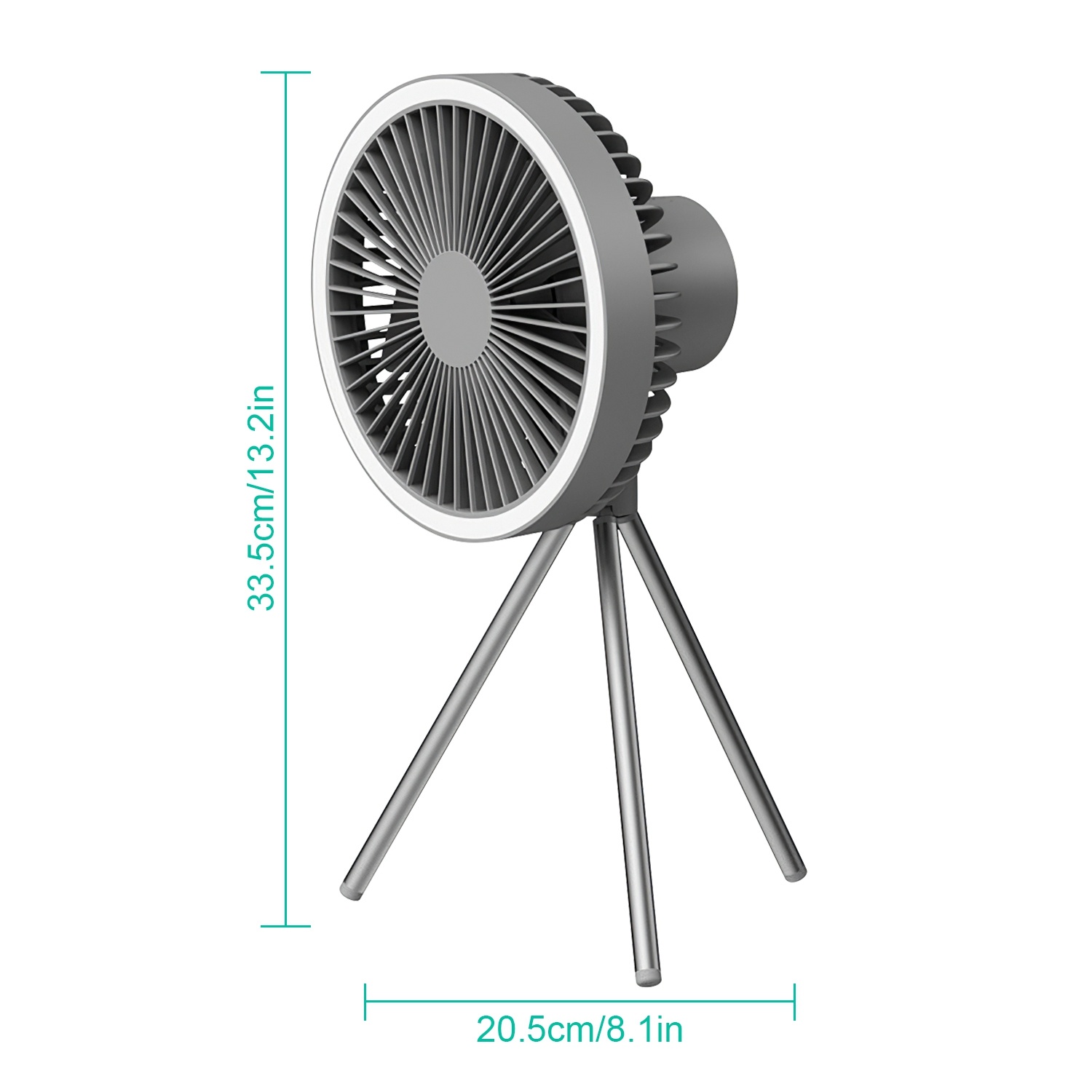 Camping Fan With Lantern Rechargeable Battery Powered Portable Tripod Fan For Tent With Hanging Hook Carabiner Emergency Power Bank Desk Fan With Timer Speed Brightness Setting - Image 6
