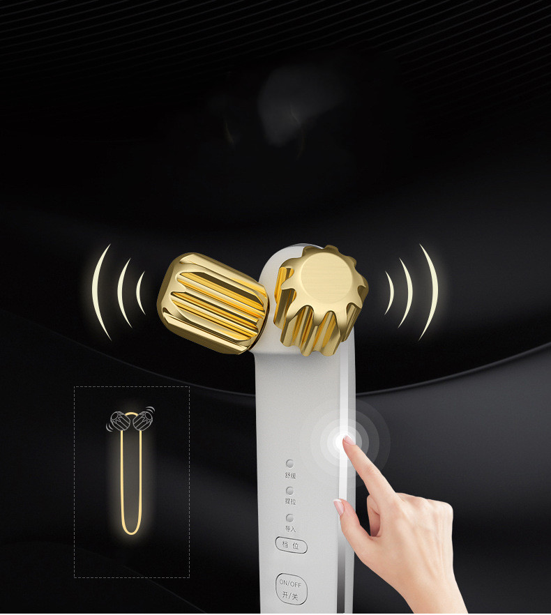 Facial Massager, Facial Lifting And Firming Artifact, Electronic Beauty Instrument, Household 24K Gold Face-lifting Instrument, Roller V Face - Image 4