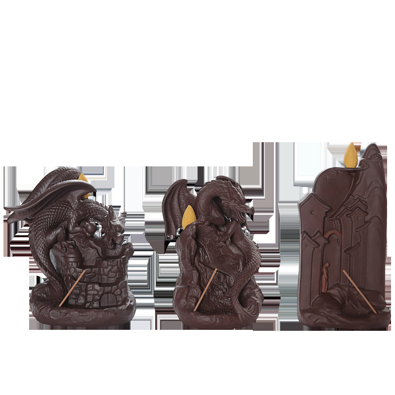 Zisha Ceramic Incense Burner Flying Dragon Ornaments Incense Mountain Flowing Water Incense Burner - Image 5