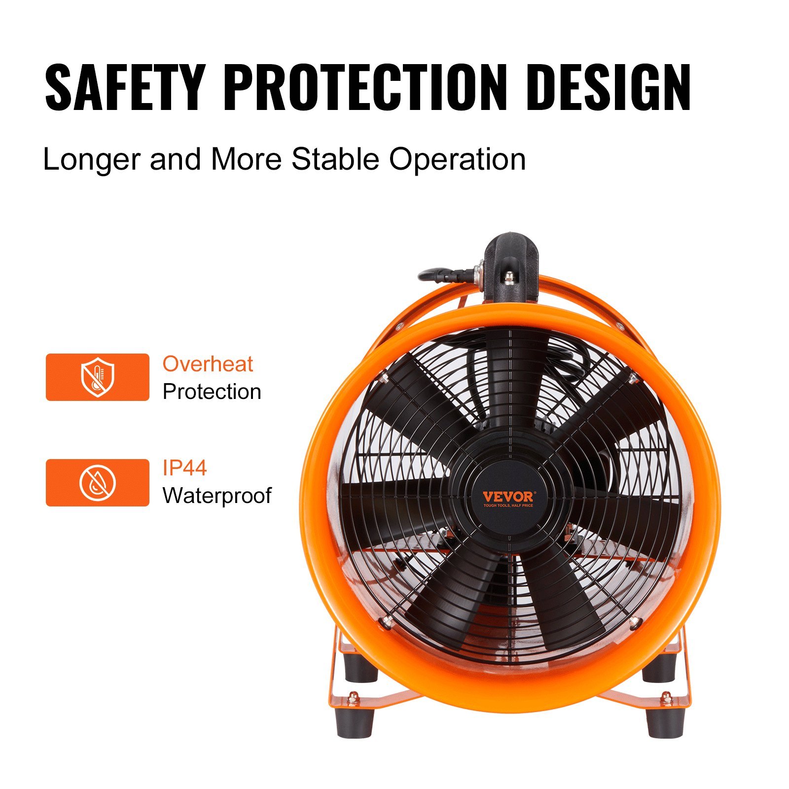 Portable Ventilator, 12 Inch Heavy Duty Cylinder Fan With 16.4ft Duct Hose, 560W Strong Shop Exhaust Blower 2894CFM, Industrial Utility Blower For Sucking Dust, Smoke, Smoke Home/Workplace - Image 5