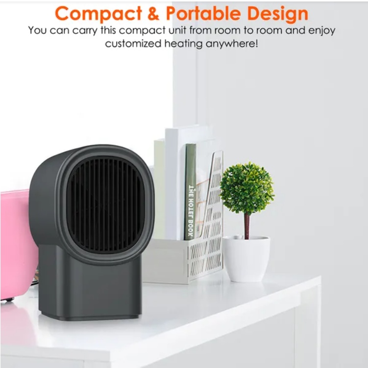 500W Portable Electric Space Heater Mini Desktop Fan Heater Personal Small Space Heater For Home Office - Image 4
