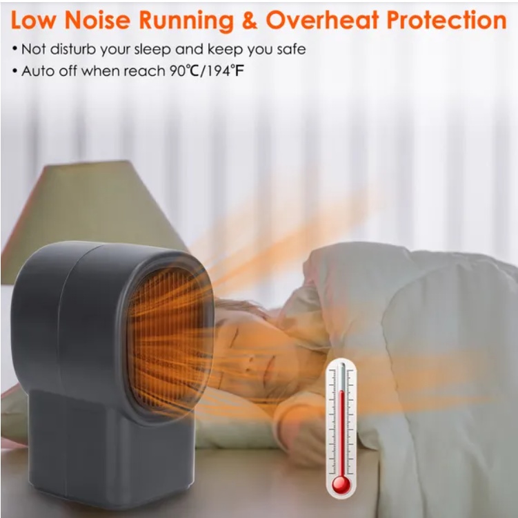 500W Portable Electric Space Heater Mini Desktop Fan Heater Personal Small Space Heater For Home Office - Image 5