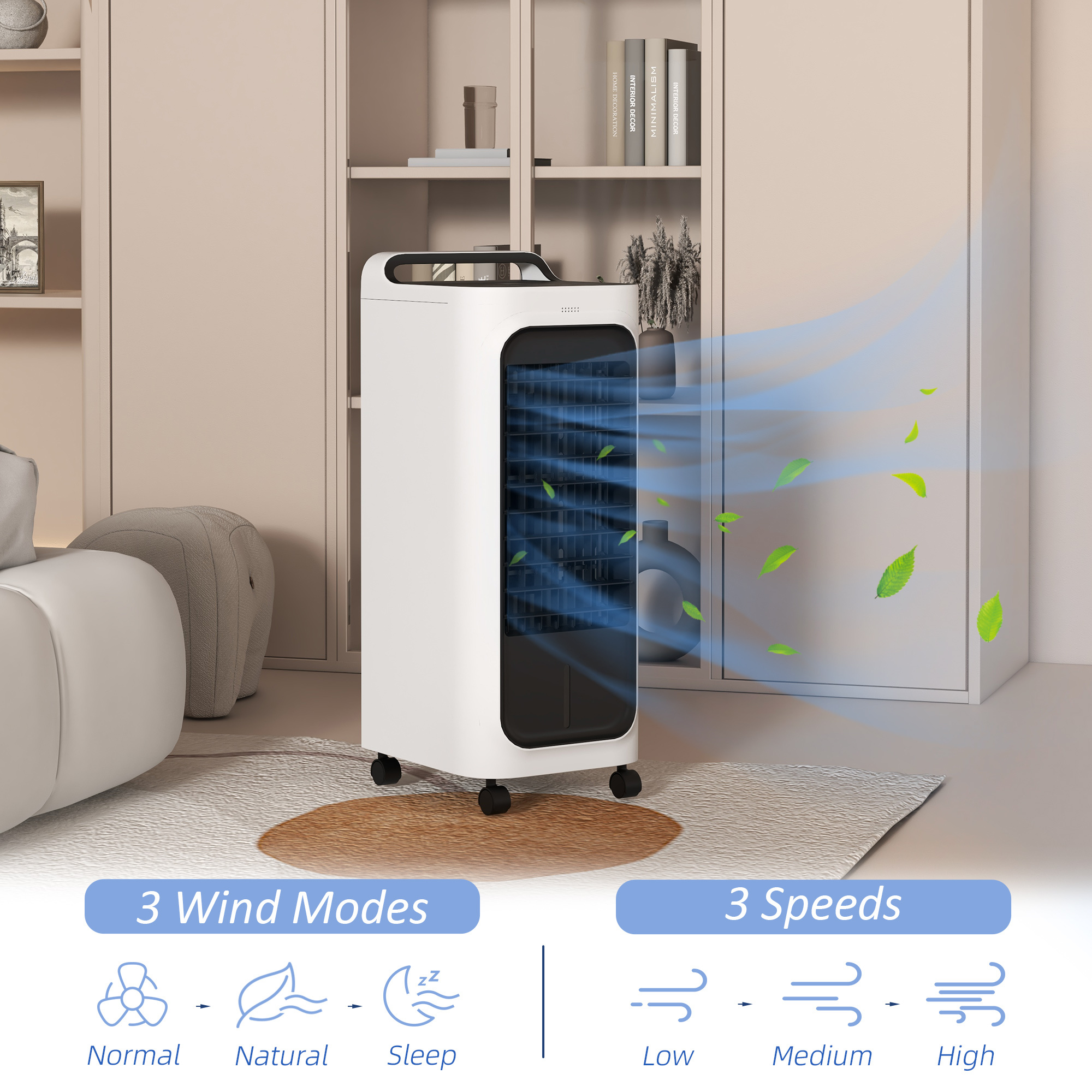 Room Air Cooler with Ice Packs, Ice Cooling Fan Water Humidifier Unit with Remote, Timer, Oscillating - Image 6