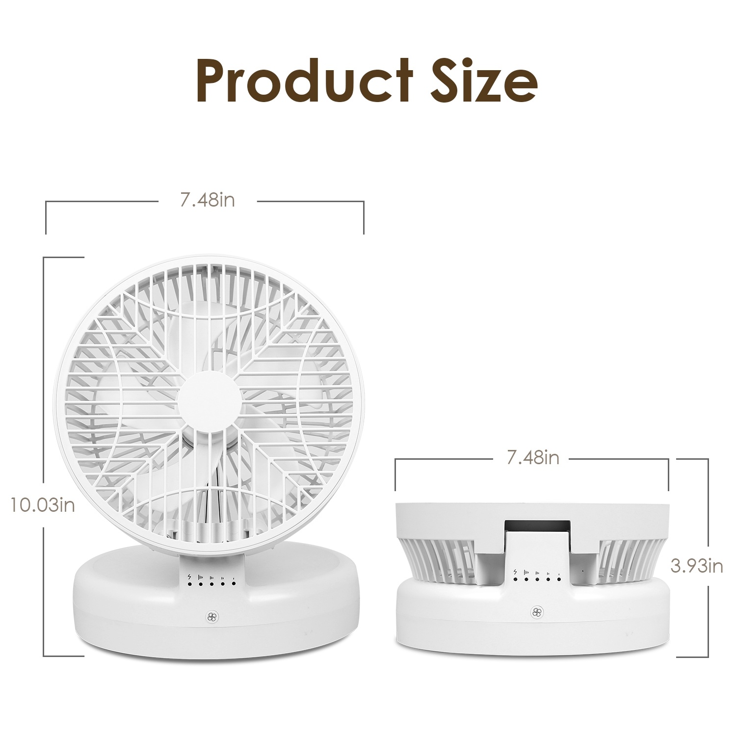 Quiet Table Fan 90 Degree Foldable Desk Fan With 4 Wind Speeds Type-C Rechargeable Wall-Mounted Fan Portable Desktop Fan For Home Bedroom Kitchen Office Outdoor Travel - Image 8