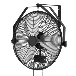 Wall Mount Fan, 18 In Wall Mounted Hanging Fan With IP44-rated Protection, 3-Speed, Long Airflow Distance, Adjustable Rotation Angle, Powerful For Industry, Commercial, Garage, Workshop