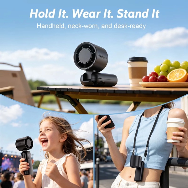Portable Handheld Mini Turbo Fan In Outdoor USB Rechargeable Ice Cooling Fans W LED Display Fan US Logistics Only For USPS.TK TMEU Only For Self-pickup - Image 8