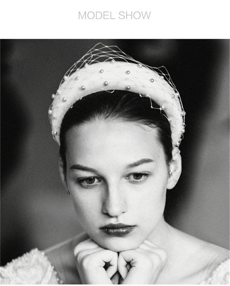 Bride Elegant Thick Flannel Style Hair Band Net Yarn - Image 2