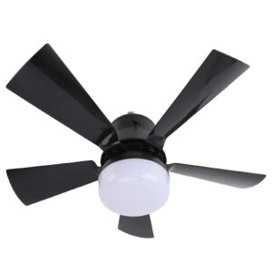 Ceiling Fan Light Dimmable 3 Color Temp 3 Wind Speed 1H 2H 4H Timer E26 Small Fan Lamp With Remote For Bedroom Kitchen 85‑265V Black