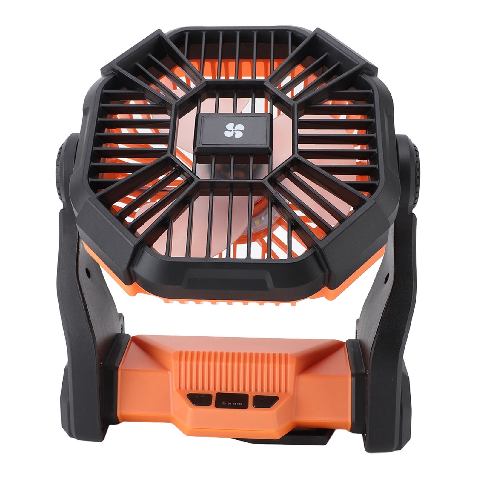Outdoor Camping Fan Professional Efficient USB Rechargeable Tent Fan Camping Fan With LED Lantern For Camping Outdoor Orange - Image 4
