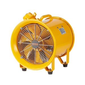 Portable Ventilator, 10″ Heavy Duty Cylinder Fan, 350W Strong Shop Exhaust Fan 1942CFM, 9.8ft Power Cord (No Charging Head), Industrial Utility Blower For Sucking Dust, Smoke Home/Workplace