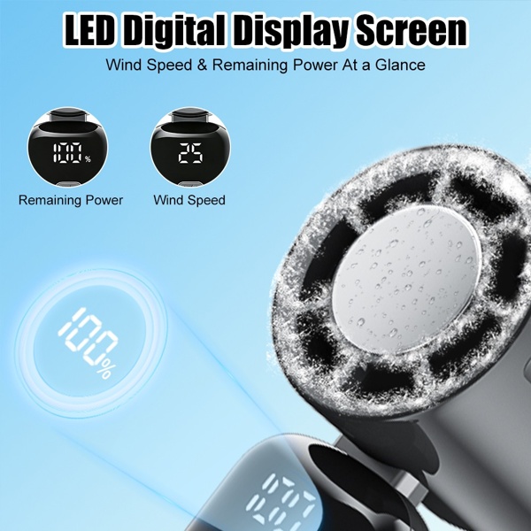 Portable Handheld Mini Turbo Fan In Outdoor USB Rechargeable Ice Cooling Fans W LED Display Fan US Logistics Only For USPS.TK TMEU Only For Self-pickup - Image 3
