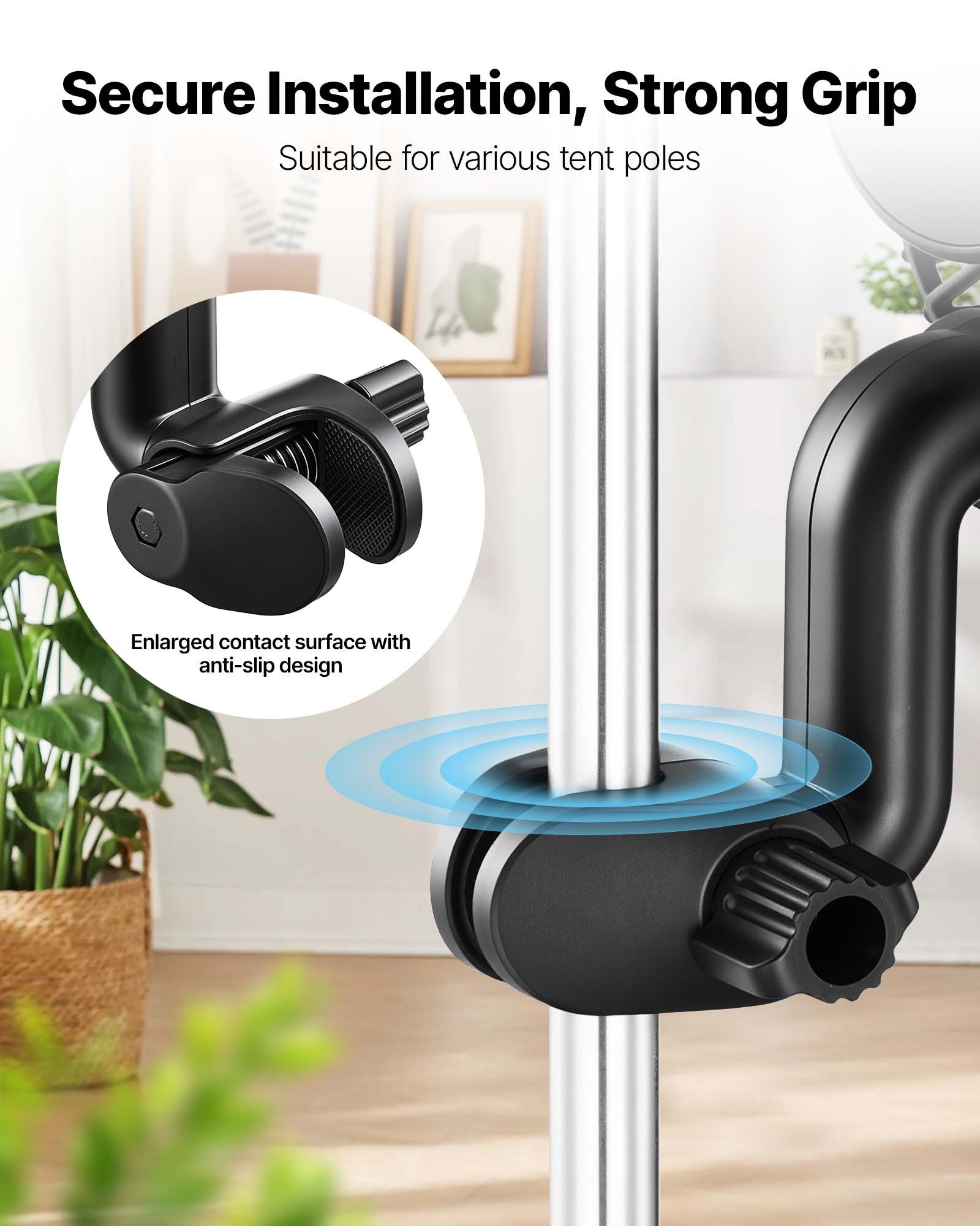 Plant Fan, Grow Tent Clip On Fan Rechargeable, USB Port With 9 Speeds & Circulation Mode, Smart Control, Powerful Oscillating, Long Runtime For Hydroponics Circulation Cooling, Black, 1 Pack - Image 5