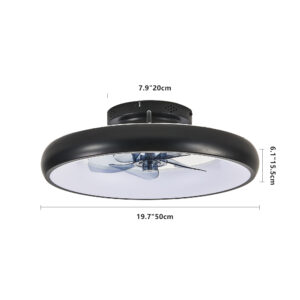 20 Black LED Ceiling Fan Light Dimmable Adjustable Color Temperature, APP Remote Control, Modern Smart Ceiling Fan For Living Room, Bedroom, And Dining Room Silent 6-Speed Reversible DC Motor