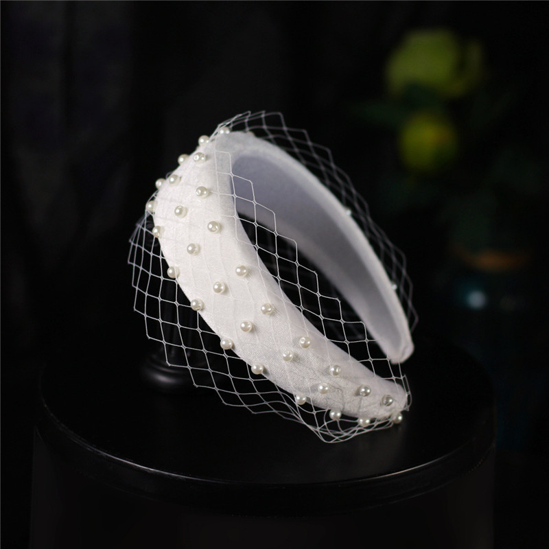 Bride Elegant Thick Flannel Style Hair Band Net Yarn - Image 3